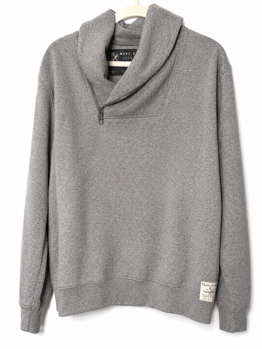 Marc Ecko Heather Gray Pullover with Logo Patch